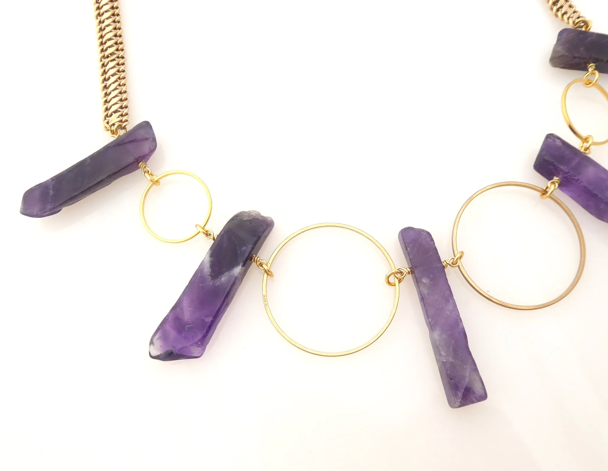 Amethyst circle necklace