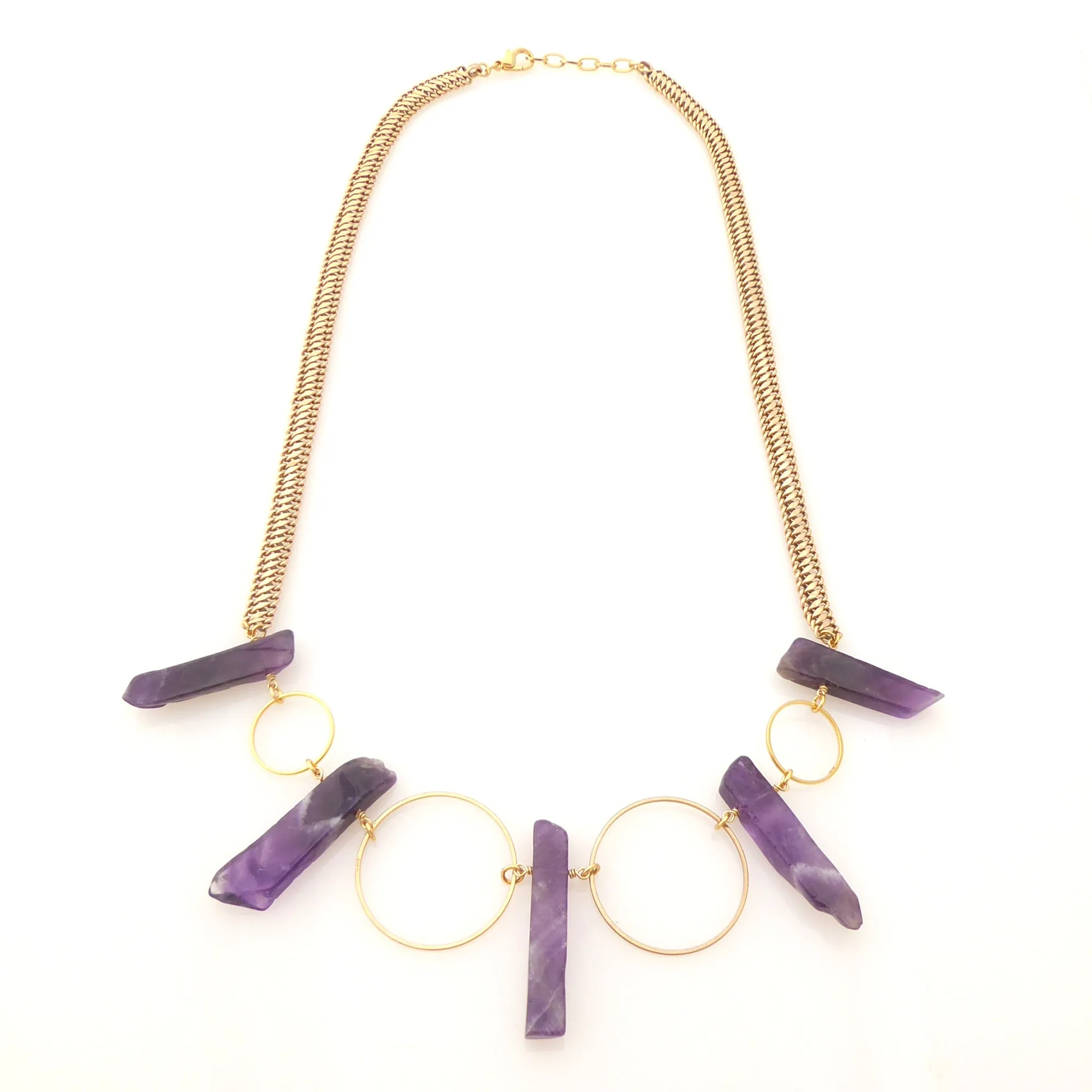 Amethyst circle necklace