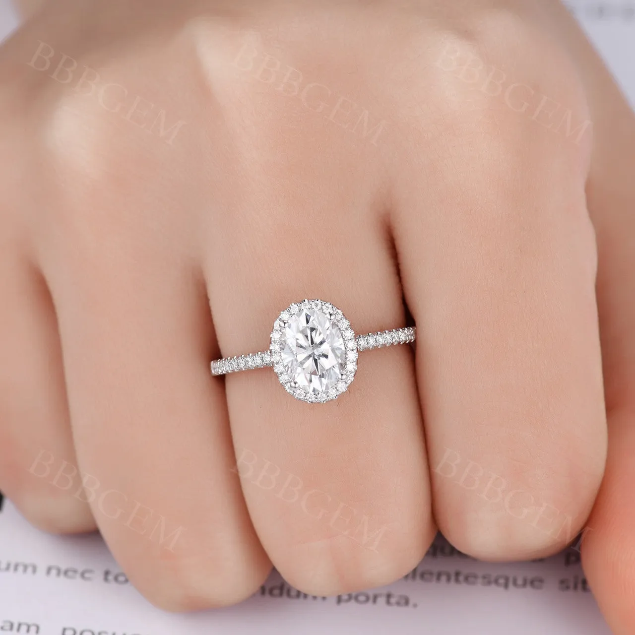 Antique 1CT Oval Cut Moissanite Engagement Ring Moissanite Halo Yellow Gold