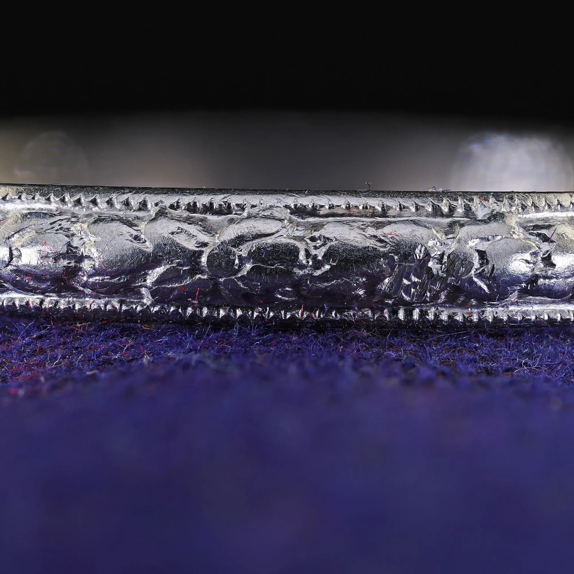 Antique Art Deco Platinum Blossom Engraved Wedding Band - Size 6 1/4