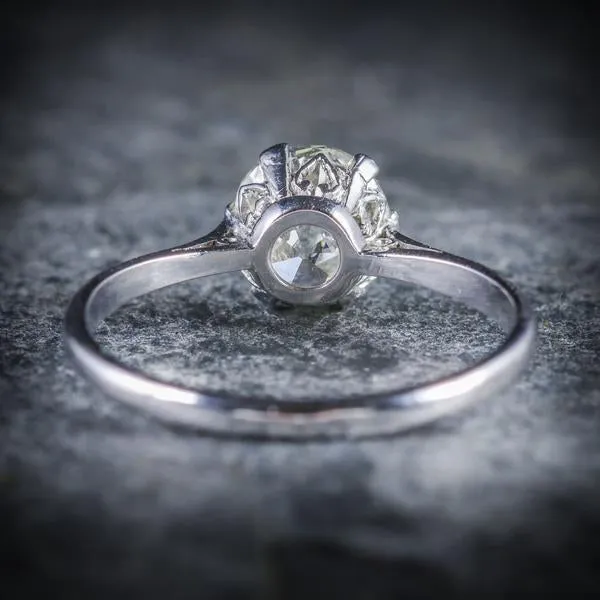 Antique Edwardian 1.45Ct Diamond Solitaire Engagement Ring Circa 1910