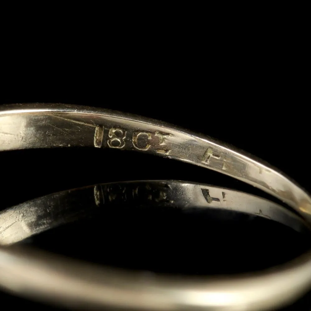 Antique Edwardian Diamond Cluster Ring 18Ct Gold Circa 1910
