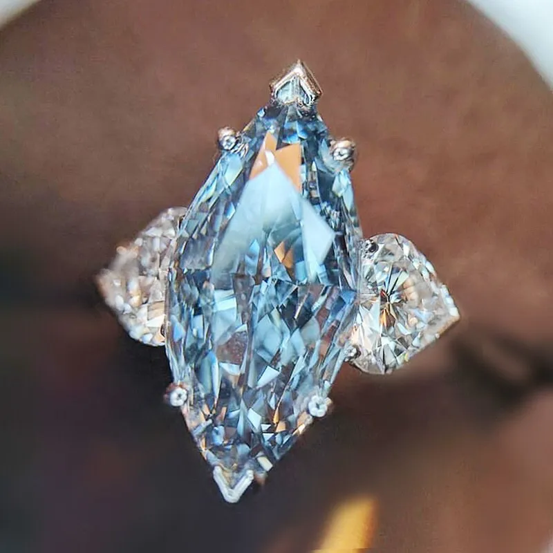 Aquamarine Ring | Aquamarine Diamond Ring | Aquamarine with Diamond Ring |  Marquise Ring | Blue Diamond Ring | Aquamarine Engagement Ring