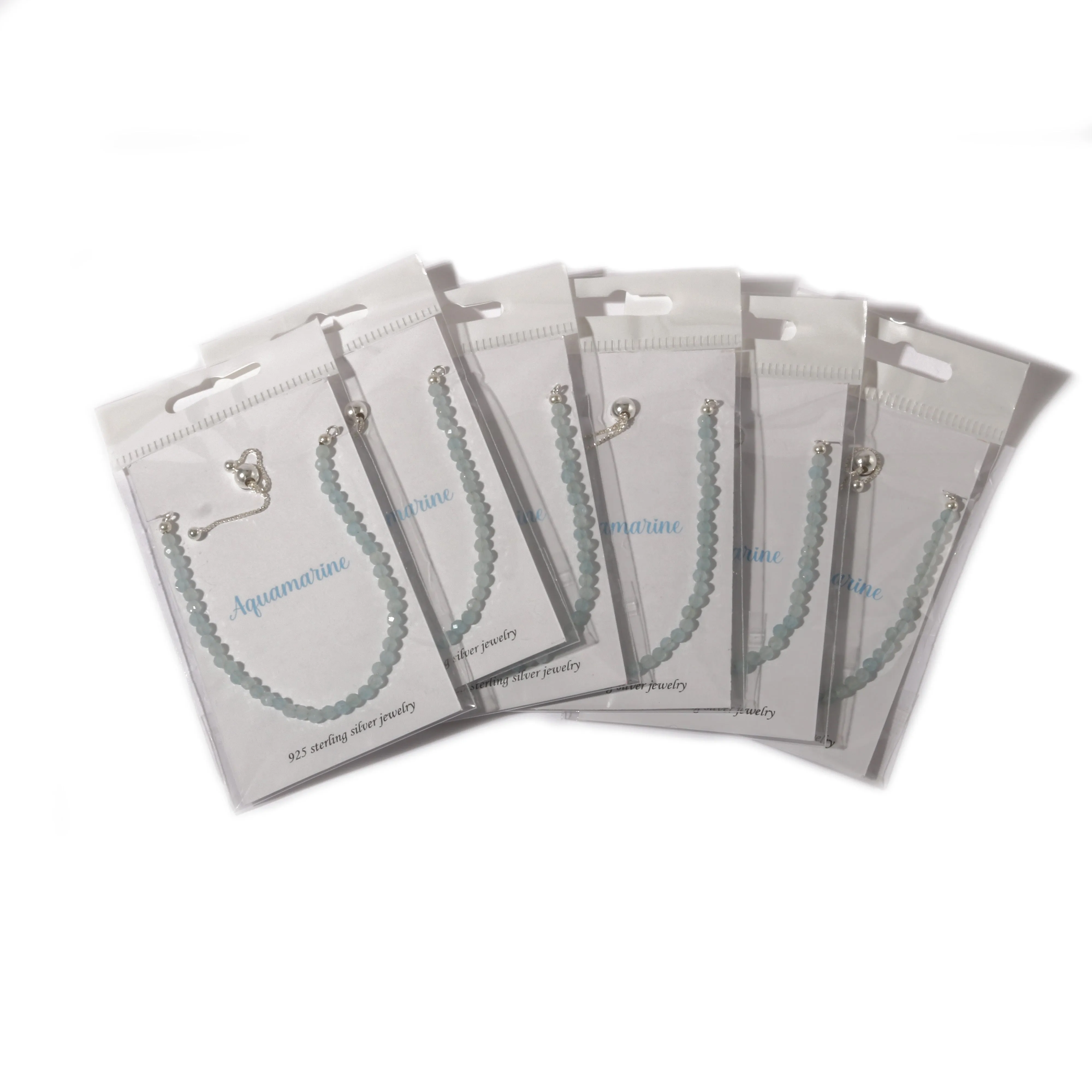Aquamarine Sterling Silver Bracelet - 6 pack