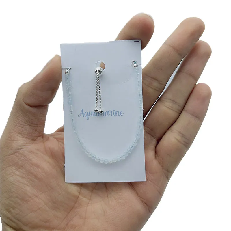 Aquamarine Sterling Silver Bracelet - 6 pack