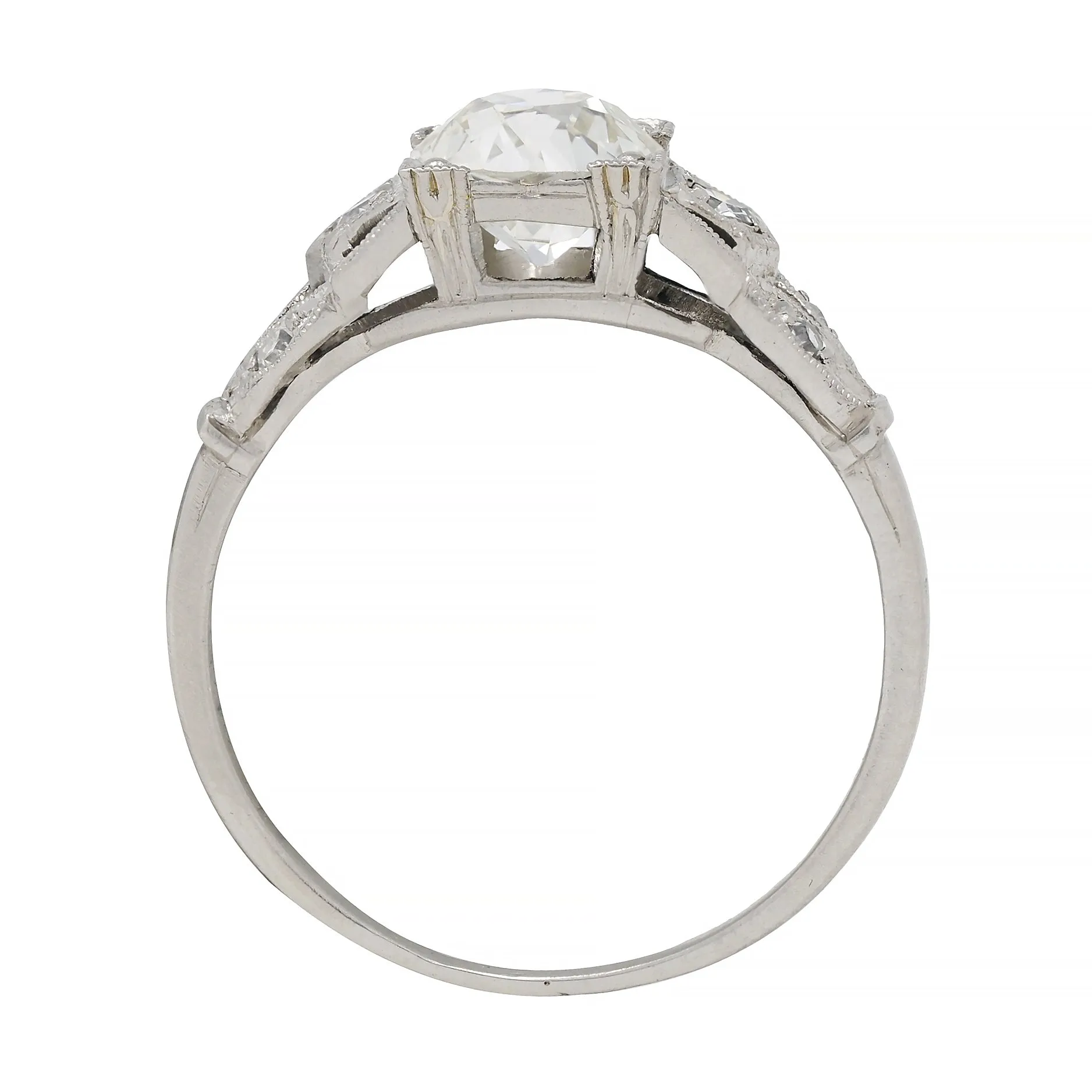 Art Deco 0.92 CTW Diamond Platinum Engagement Ring