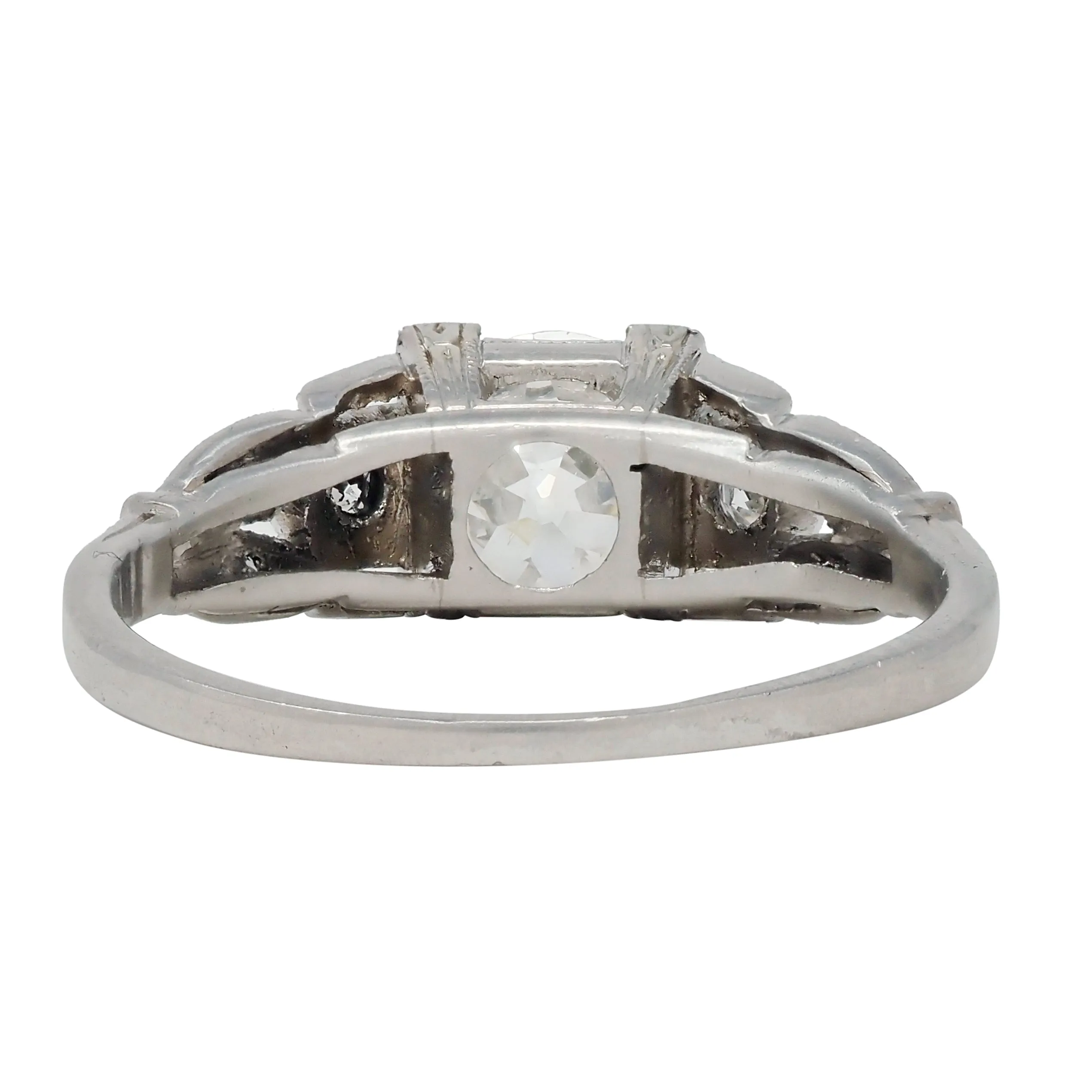 Art Deco 0.92 CTW Diamond Platinum Engagement Ring