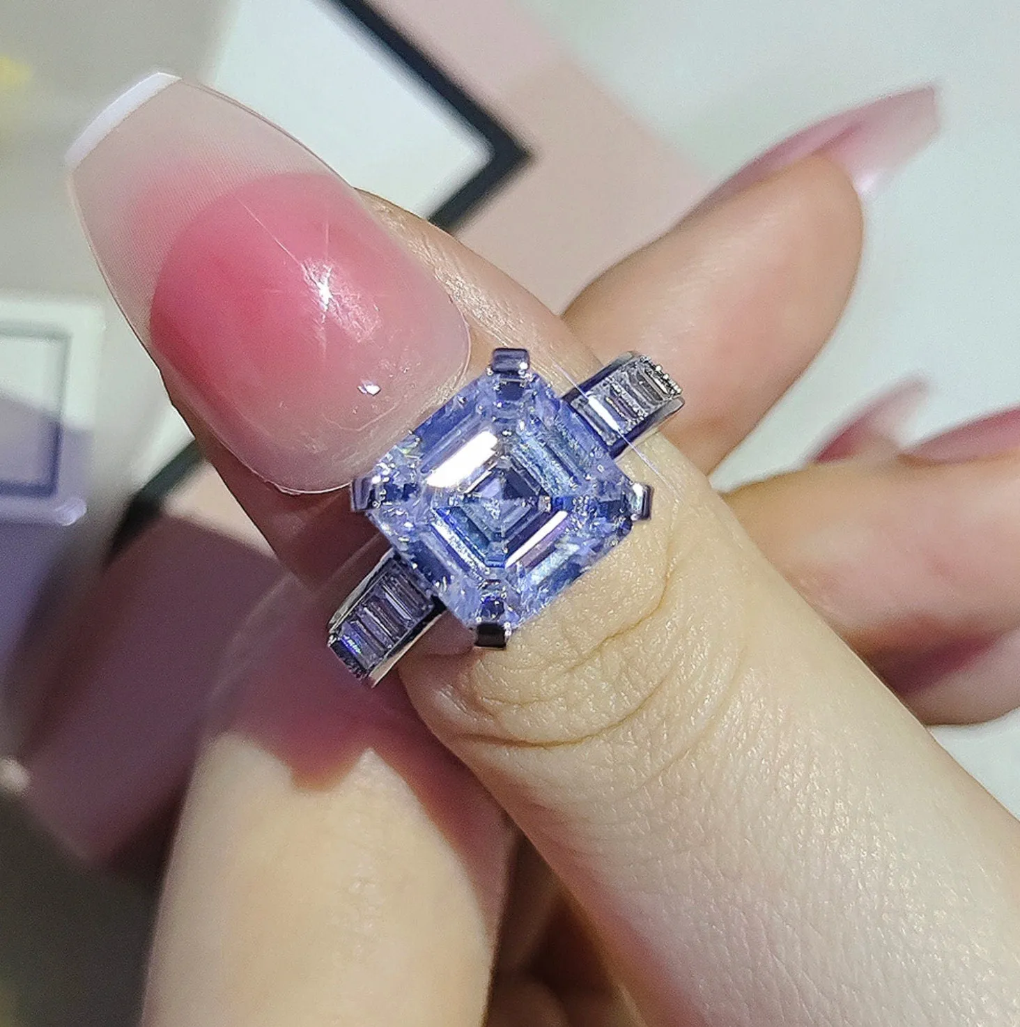 Asscher Diamond Ring | Asscher Cut Diamond Ring | Emerald Diamond Ring | Womens Engagement Ring | Asscher Ring | Womens Wedding Ring | Ring