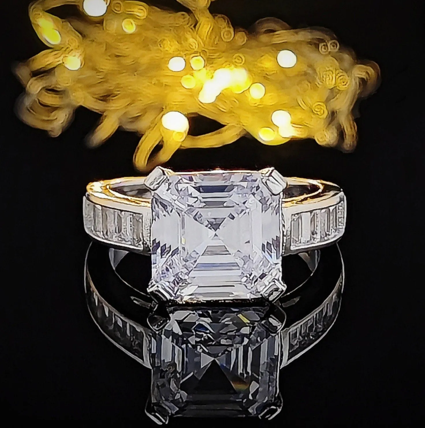 Asscher Diamond Ring | Asscher Cut Diamond Ring | Emerald Diamond Ring | Womens Engagement Ring | Asscher Ring | Womens Wedding Ring | Ring