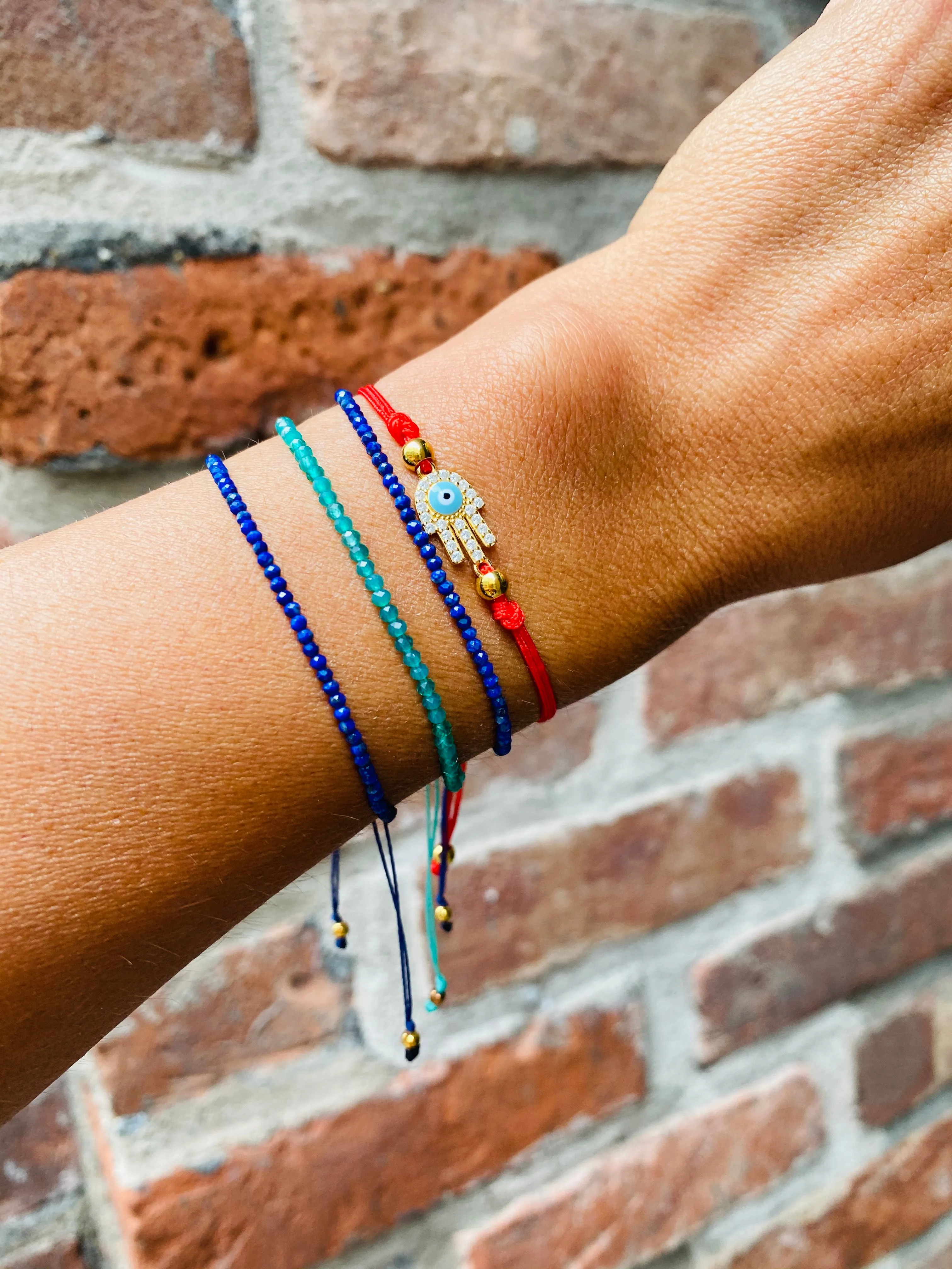 Atelier All Day Hamsa Red String Bracelet