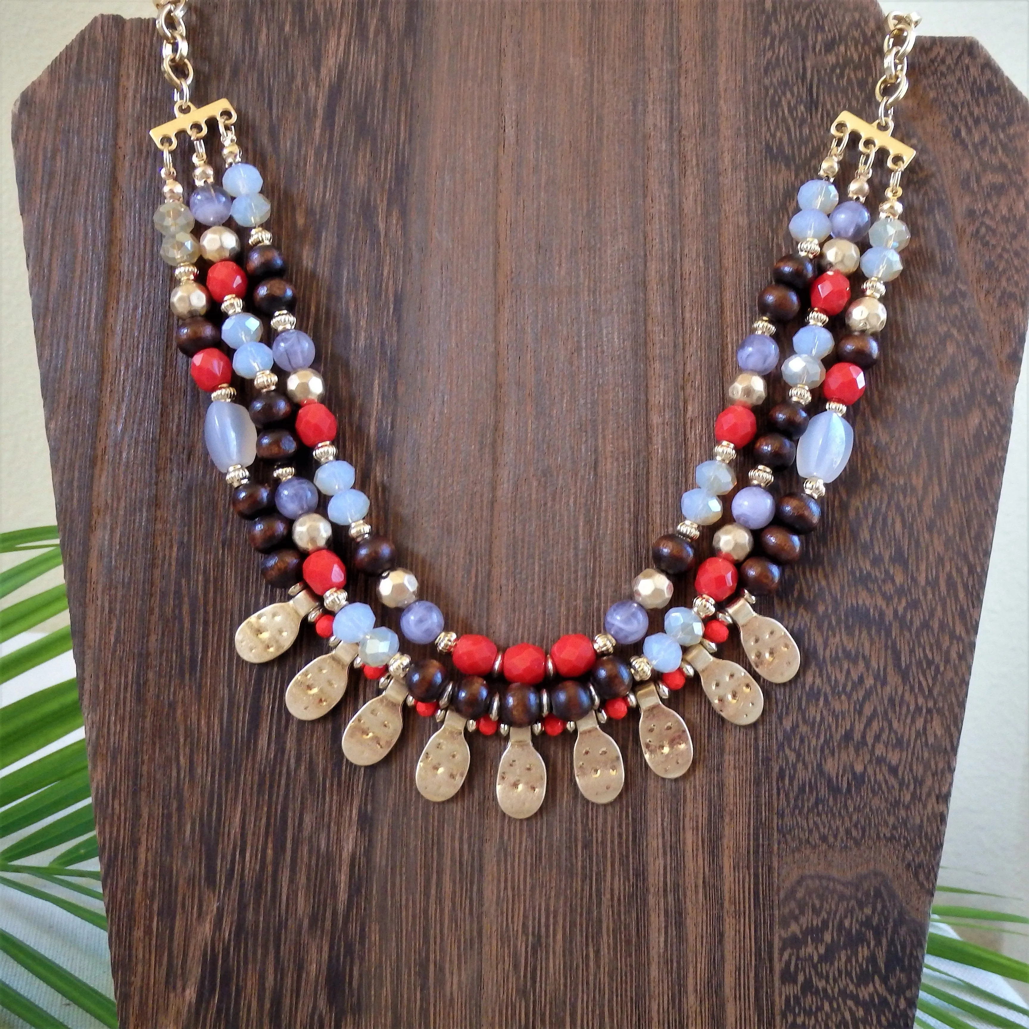 Athena Red Bead Necklace