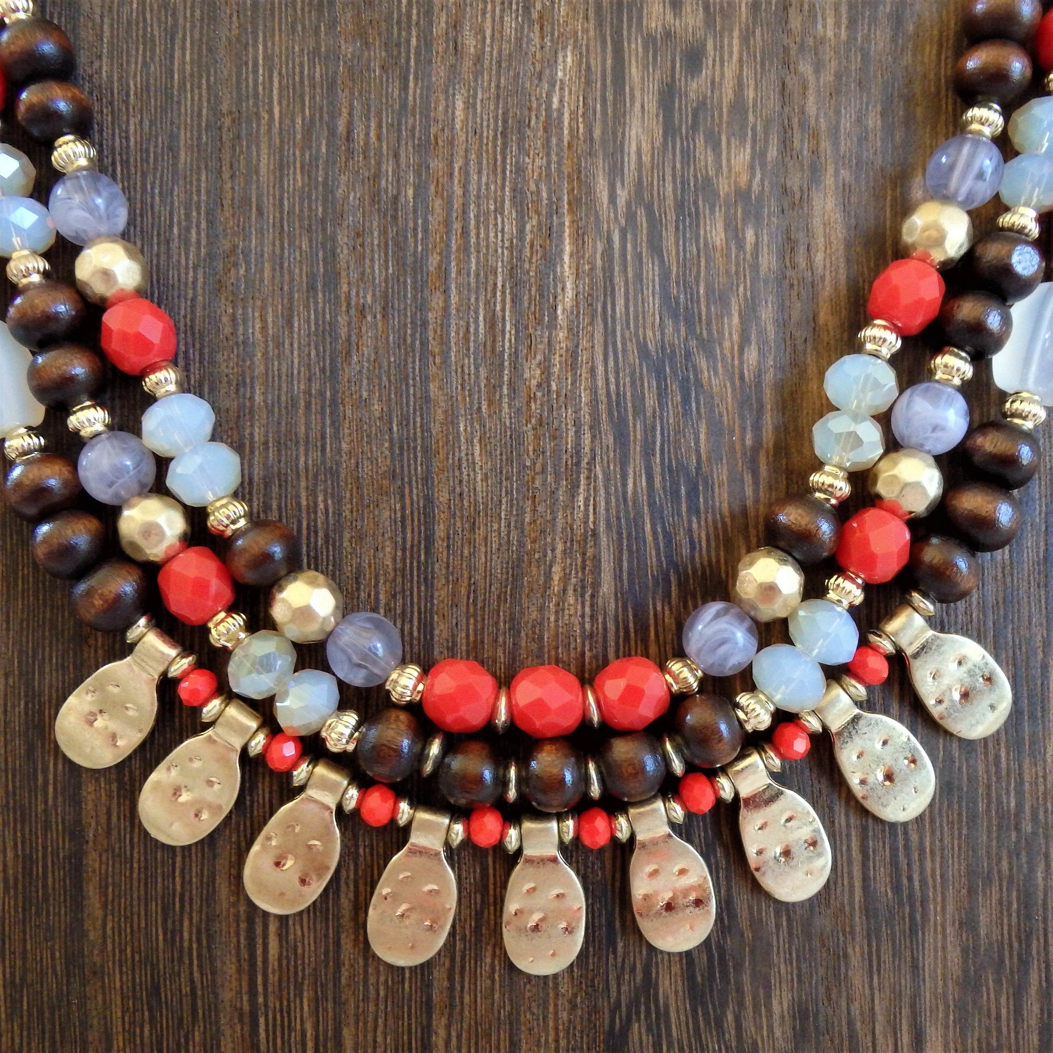 Athena Red Bead Necklace