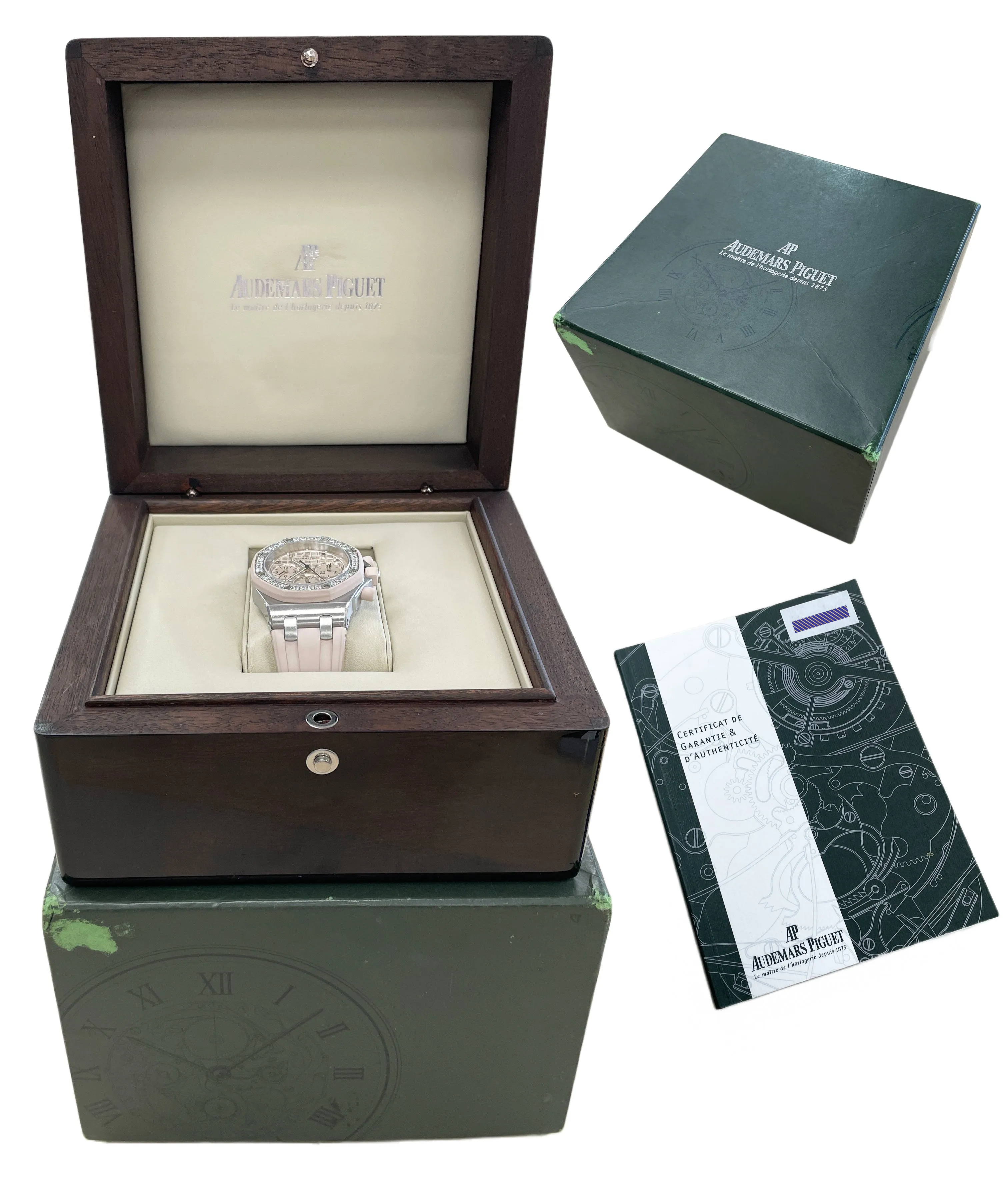 Audemars Piguet Royal Oak Offshore 26048SK Pink DIAMOND Rubber 37mm PAPERS B P