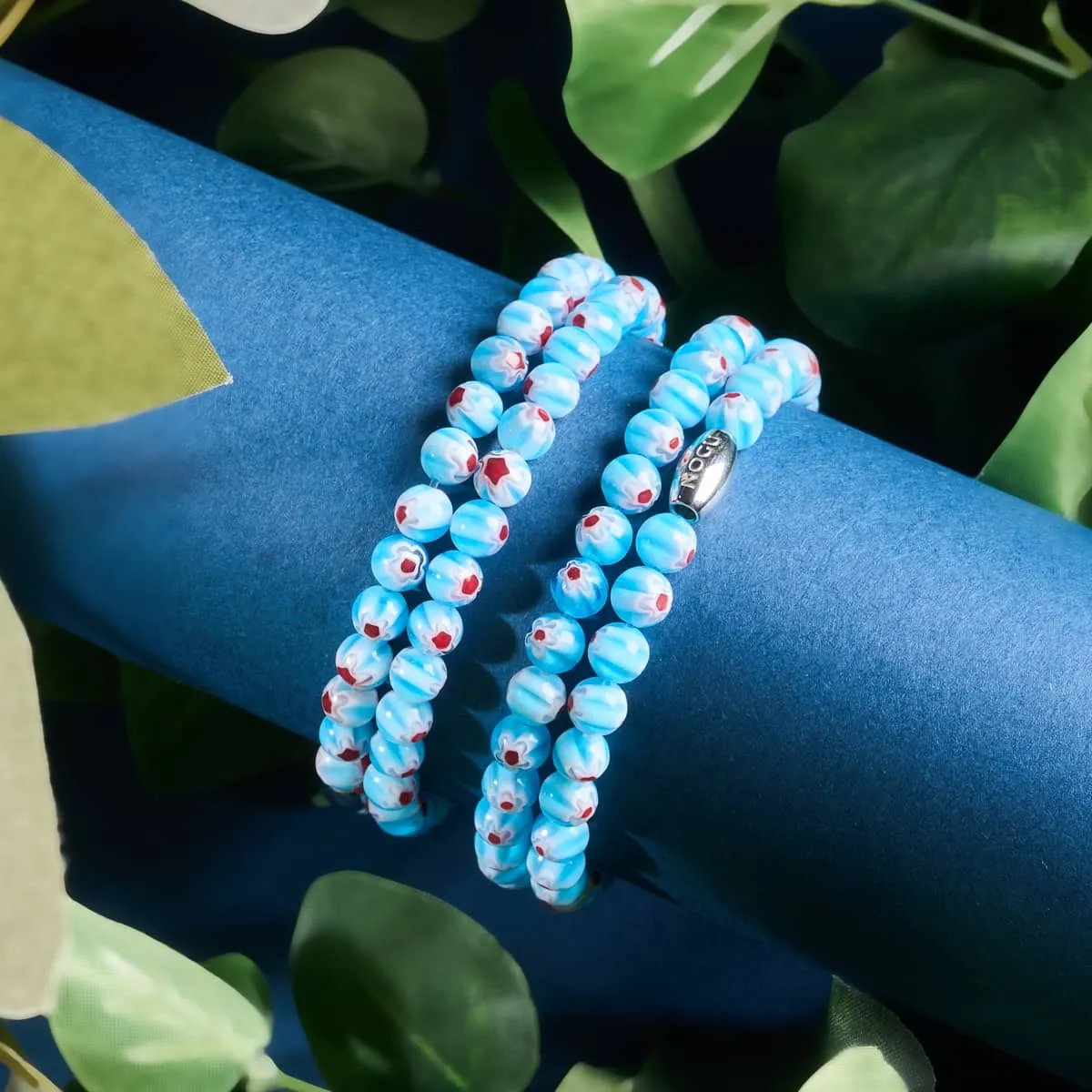 Azzurro | Silver | Millefiori Wrap