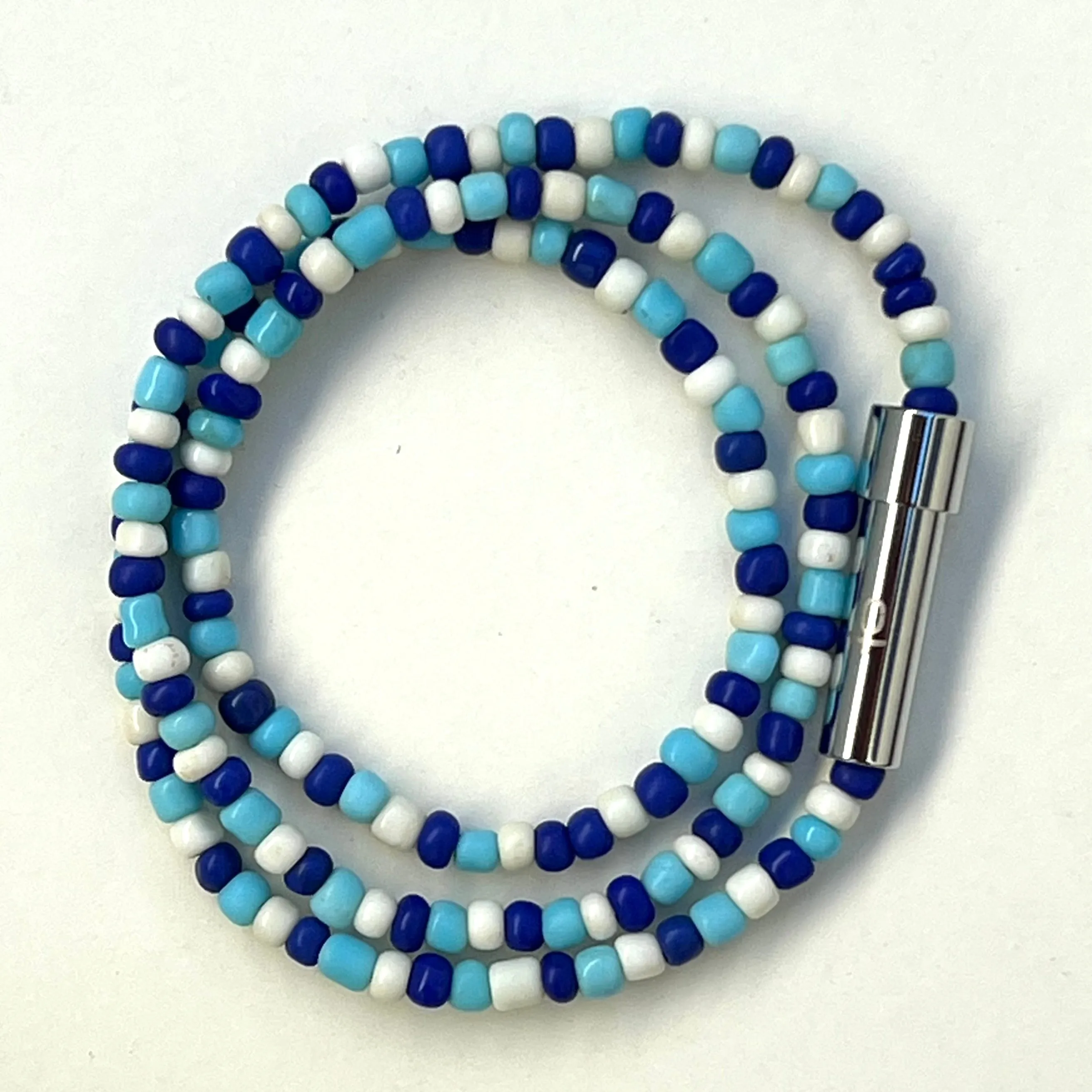 Baby Blues Wrap Bracelet / Wish Necklace