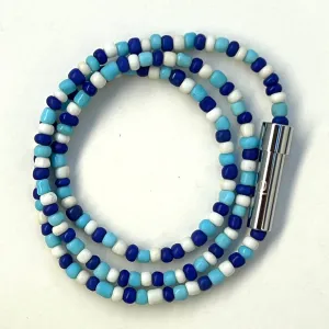 Baby Blues Wrap Bracelet / Wish Necklace