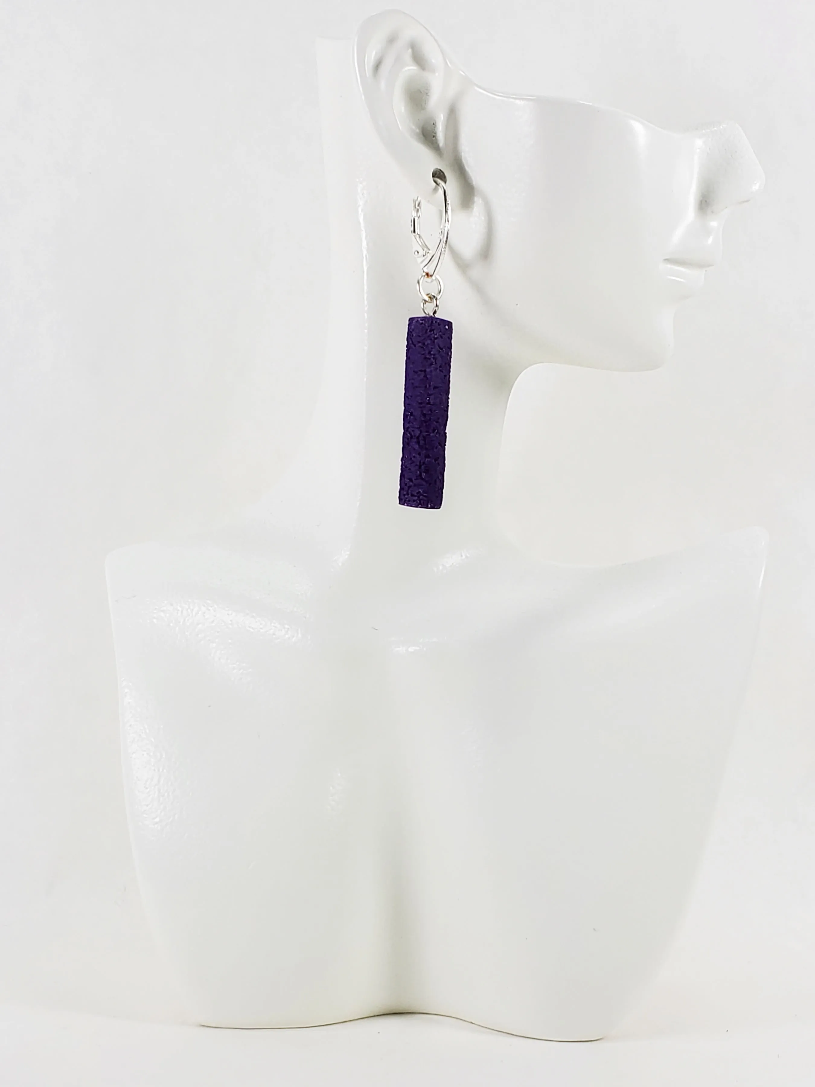 Bar Dangle Earrings - Scarlett Red