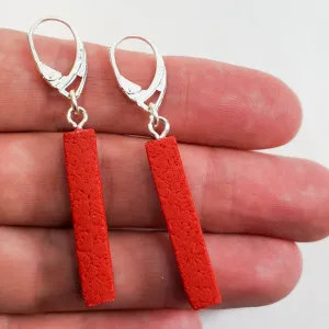 Bar Dangle Earrings - Scarlett Red