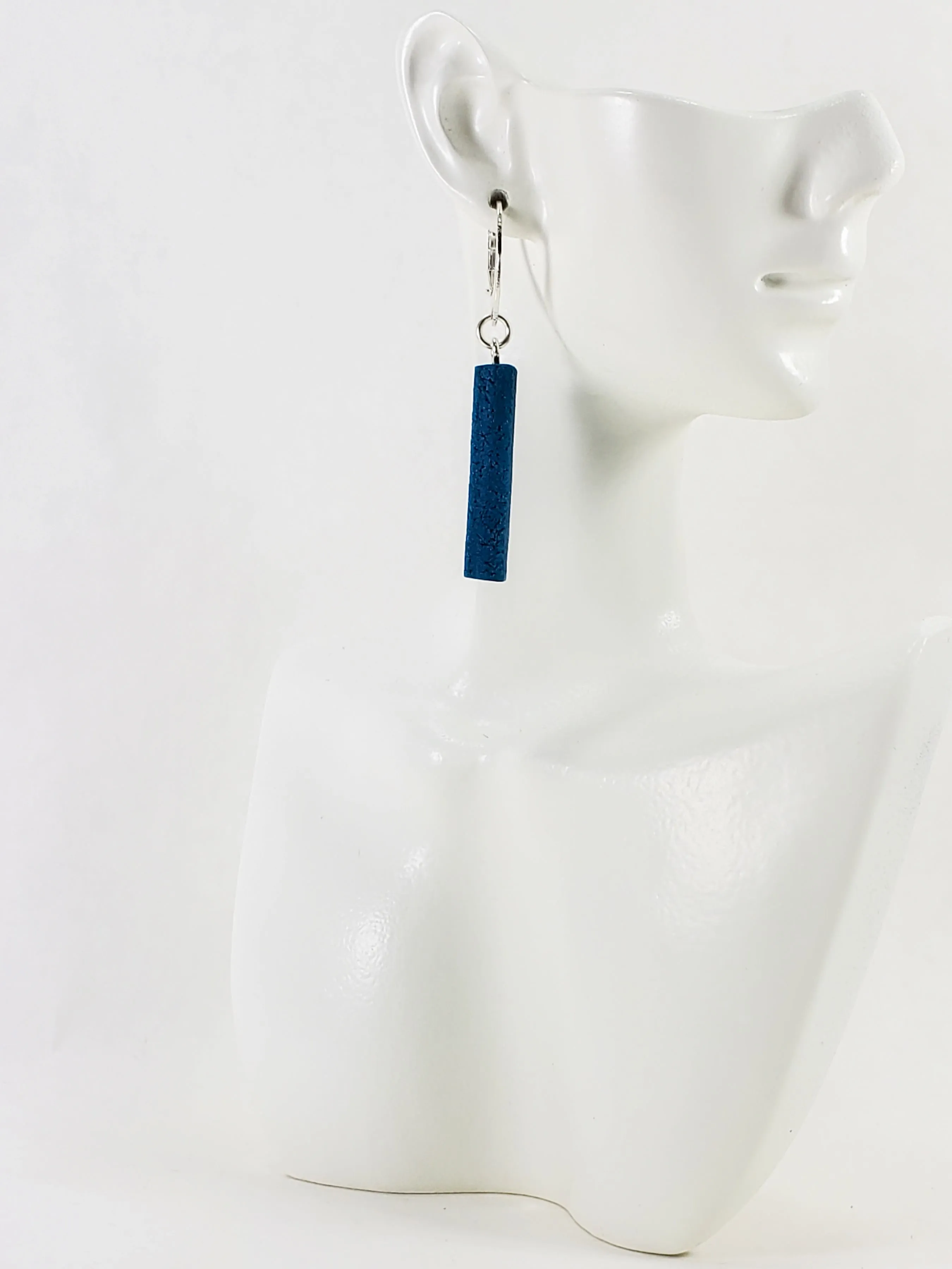 Bar Dangle Earrings - Sparkly White