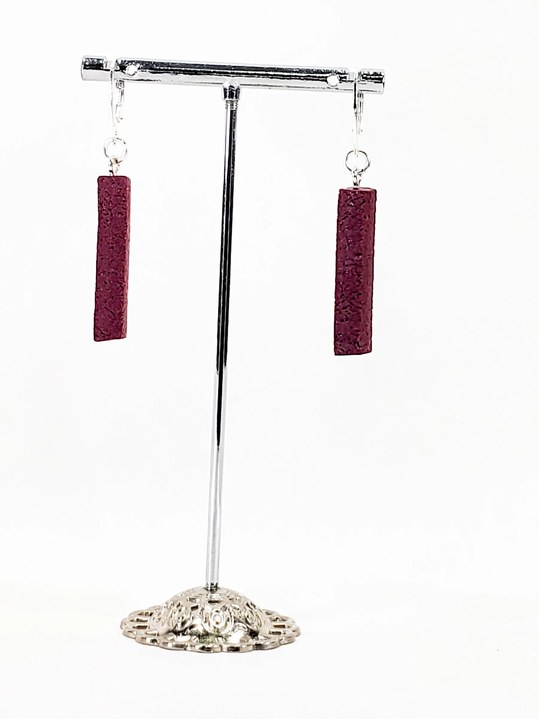 Bar Dangle Earrings - Viva Magenta