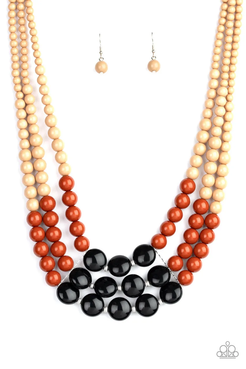 Beach Bauble Multi Brown Paparazzi Necklace