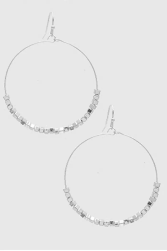 Beaded Circle Dangle Earrings