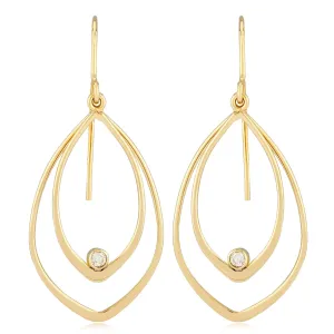 Ben Garelick Mini-Tear Drop Gold Diamond Whisper Dangle Earrings