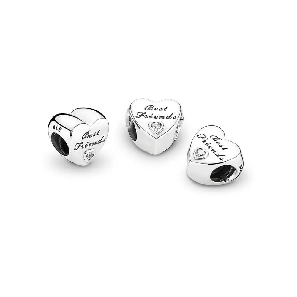 Best Friends Heart Charm