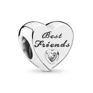 Best Friends Heart Charm