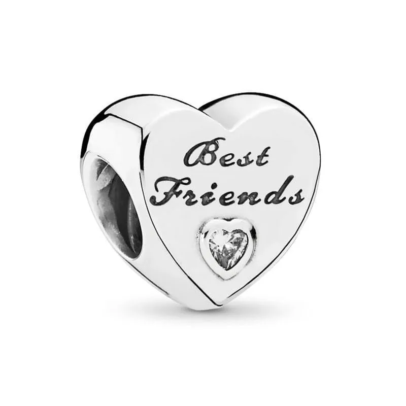 Best Friends Heart Charm