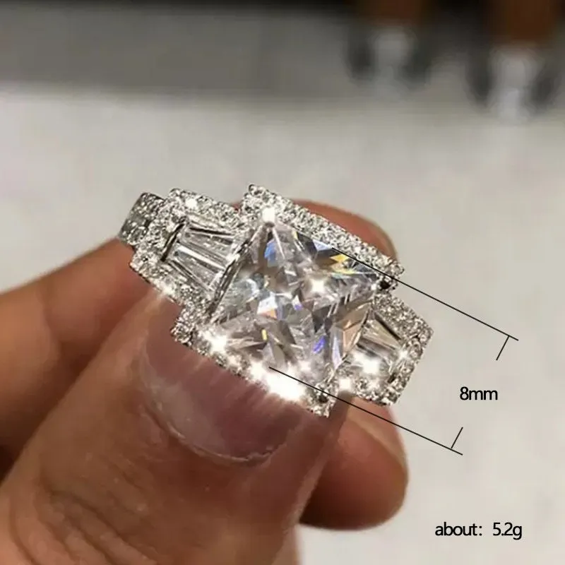 Big Baguette Ring | Promise Ring | Womens Ring | Eternity Ring Diamond | Iced Out Ring | Engagement Rings | Wedding Band | Iced Ring