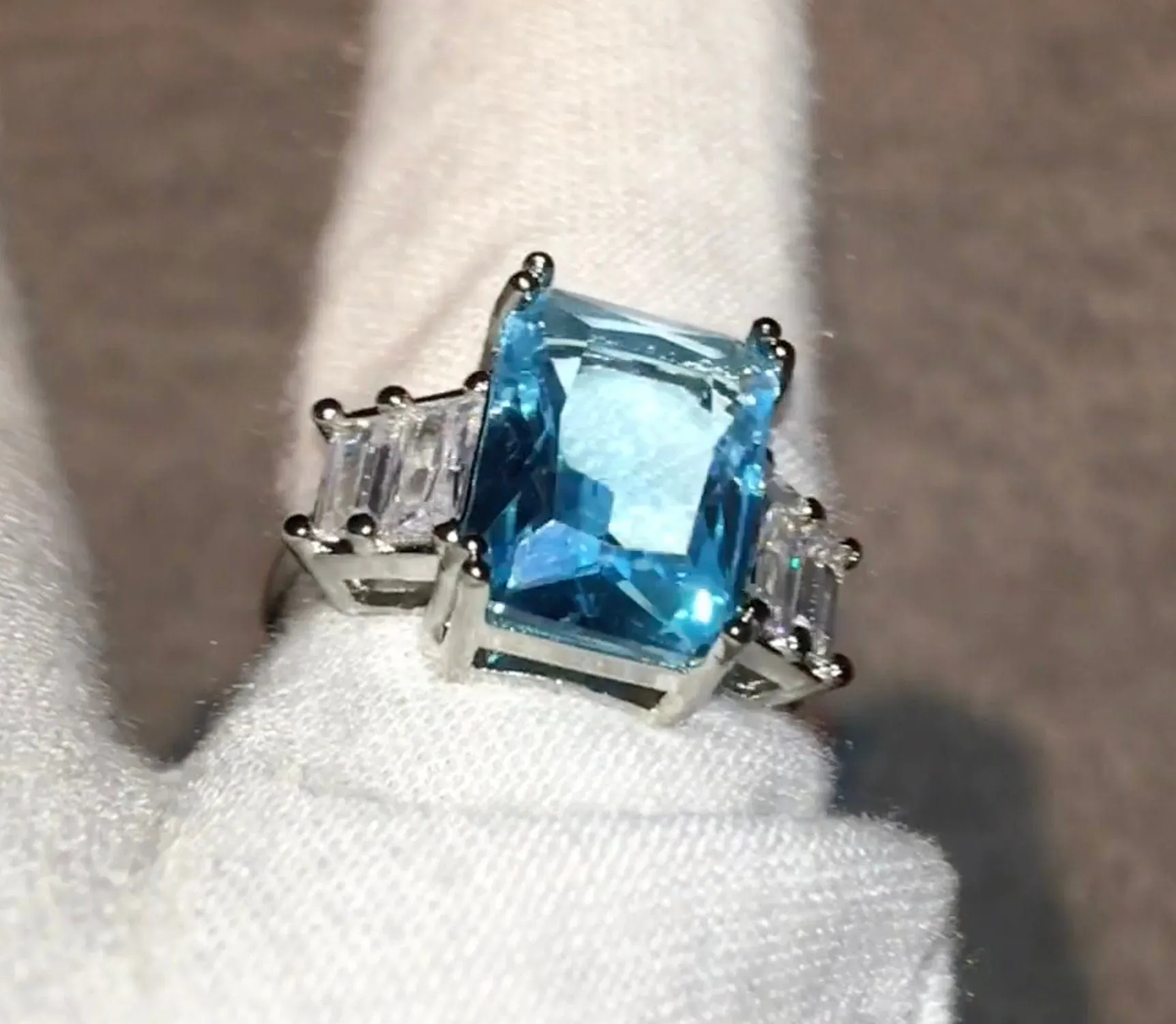 Big Ring | Aquamarine Diamond Ring | Aquamarine Emerald Ring |  Aquamarine Engagement Ring | Blue Diamond Ring | Blue Tourmaline Ring