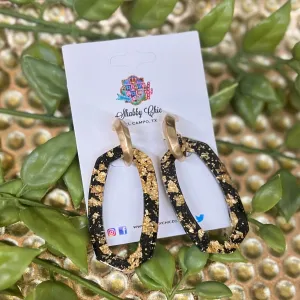 Black and Gold Flake Earrings