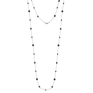 BLACK METAL CHAIN WITH FACETED NECKLACE  #WS23095N51 (SHBD10)
