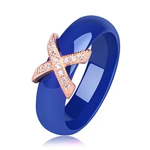 Black White Ceramic Women' s Ring With AAA Crystal 6mm Rings For Women Men Plus Big Size 10 11 12 Fashion Jewelry Christmas 2020