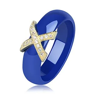 Black White Ceramic Women' s Ring With AAA Crystal 6mm Rings For Women Men Plus Big Size 10 11 12 Fashion Jewelry Christmas 2020