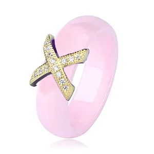 Black White Ceramic Women' s Ring With AAA Crystal 6mm Rings For Women Men Plus Big Size 10 11 12 Fashion Jewelry Christmas 2020