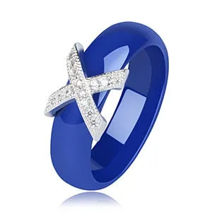 Black White Ceramic Women' s Ring With AAA Crystal 6mm Rings For Women Men Plus Big Size 10 11 12 Fashion Jewelry Christmas 2020