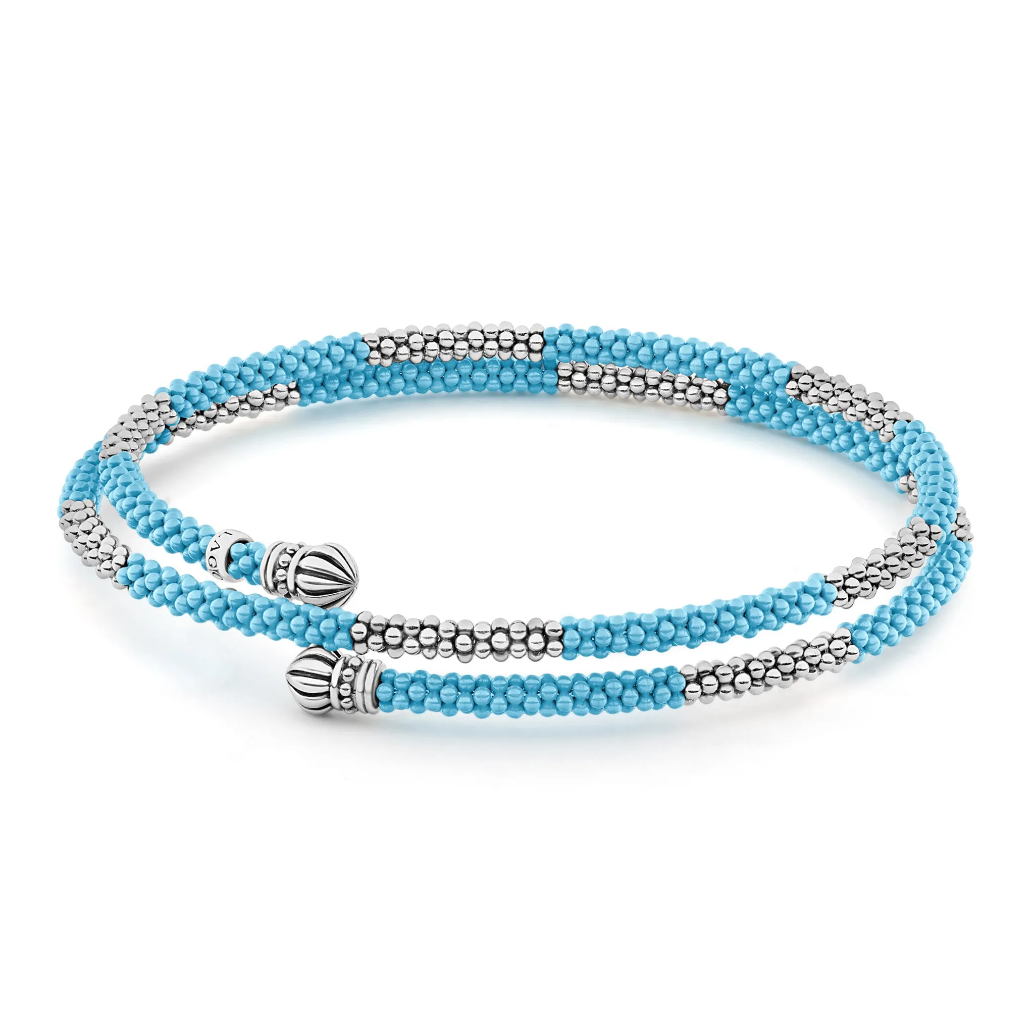 Blue Caviar Blue Ceramic Beaded Wrap Bracelet