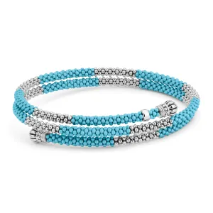 Blue Caviar Blue Ceramic Beaded Wrap Bracelet