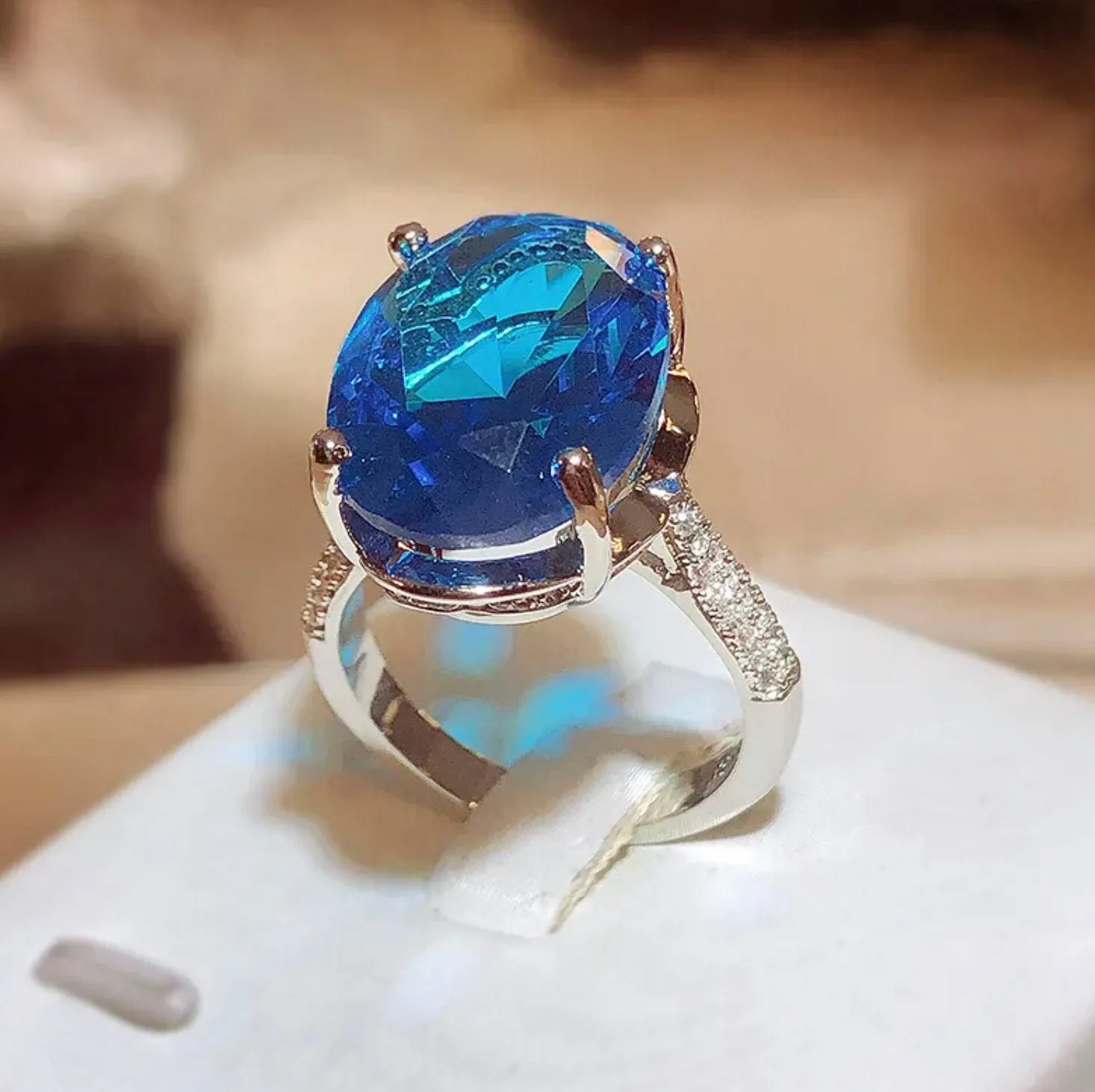 Blue Diamond Engagement Ring | Oval Wedding Ring | Wedding Ring | Blue Wedding Ring | Oval Ring | Beautiful engagement ring | Wedding Ring