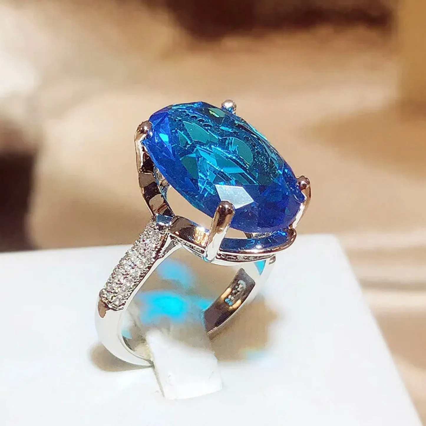 Blue Diamond Engagement Ring | Oval Wedding Ring | Wedding Ring | Blue Wedding Ring | Oval Ring | Beautiful engagement ring | Wedding Ring