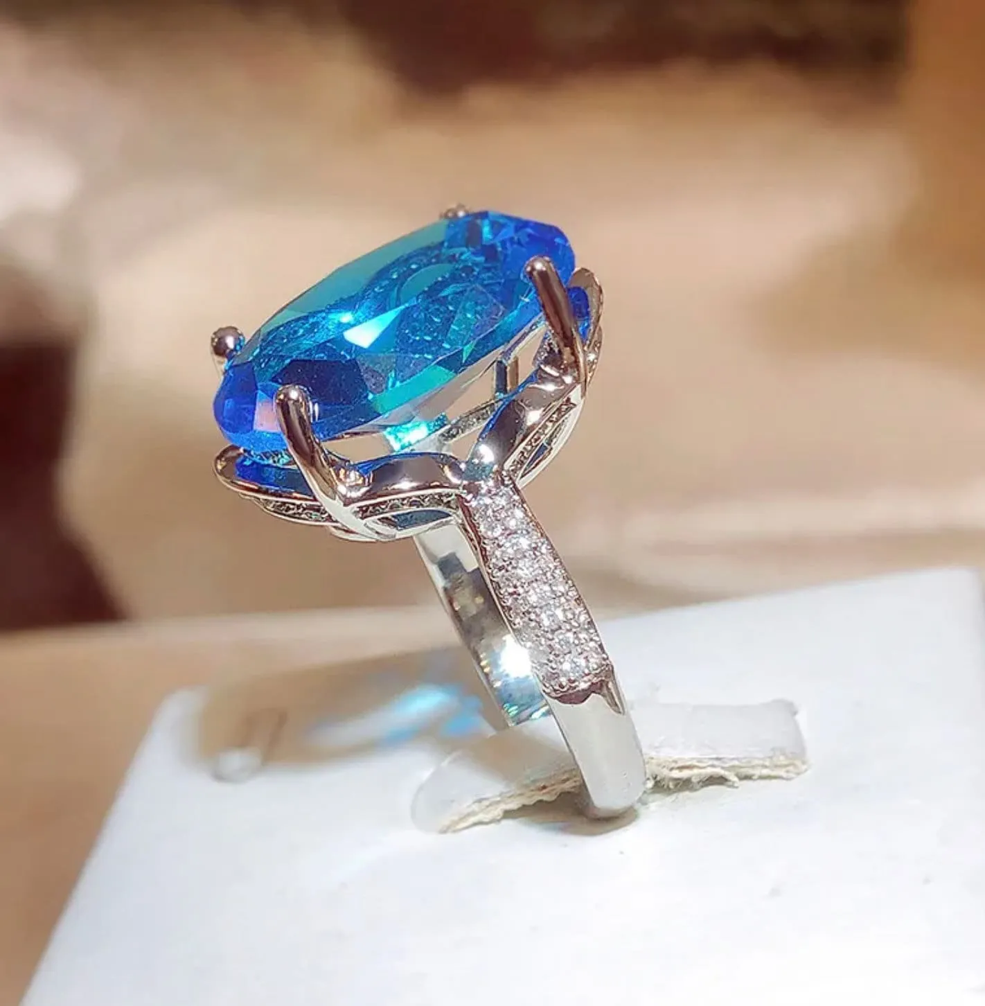 Blue Diamond Engagement Ring | Oval Wedding Ring | Wedding Ring | Blue Wedding Ring | Oval Ring | Beautiful engagement ring | Wedding Ring