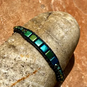 Blue-green Color Block bracelet