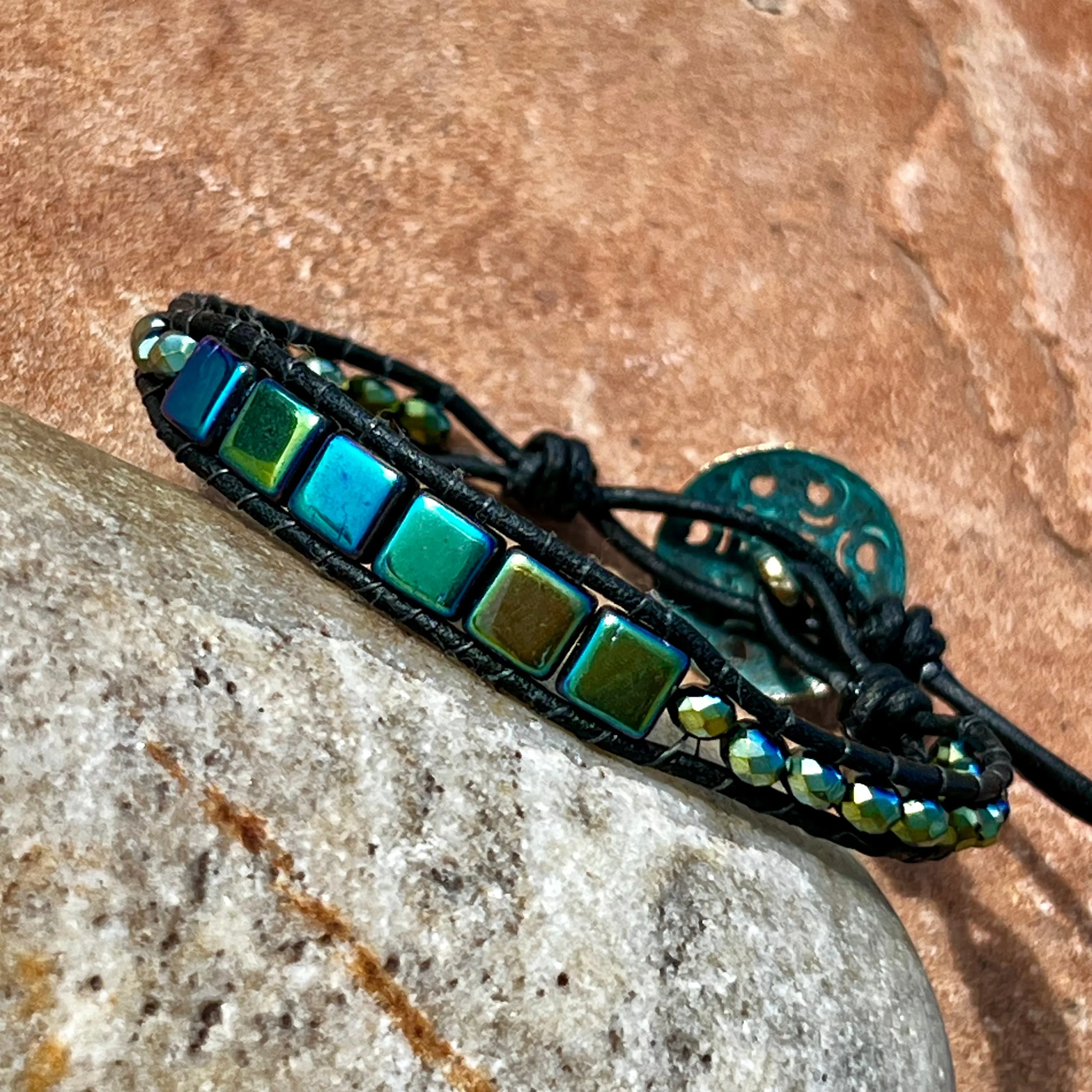 Blue-green Color Block bracelet