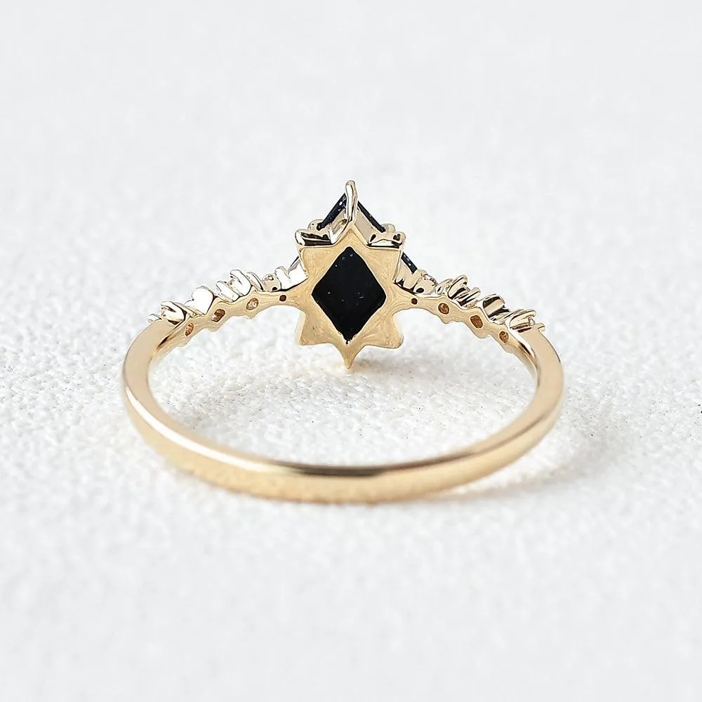 Blue Sandstone Art-Deco Geometric Ring