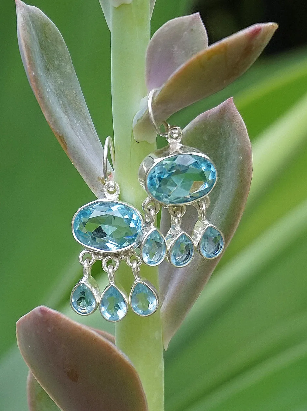 Blue Topaz Earring Set 2