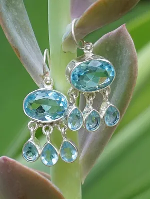 Blue Topaz Earring Set 2