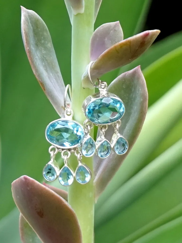 Blue Topaz Earring Set 2