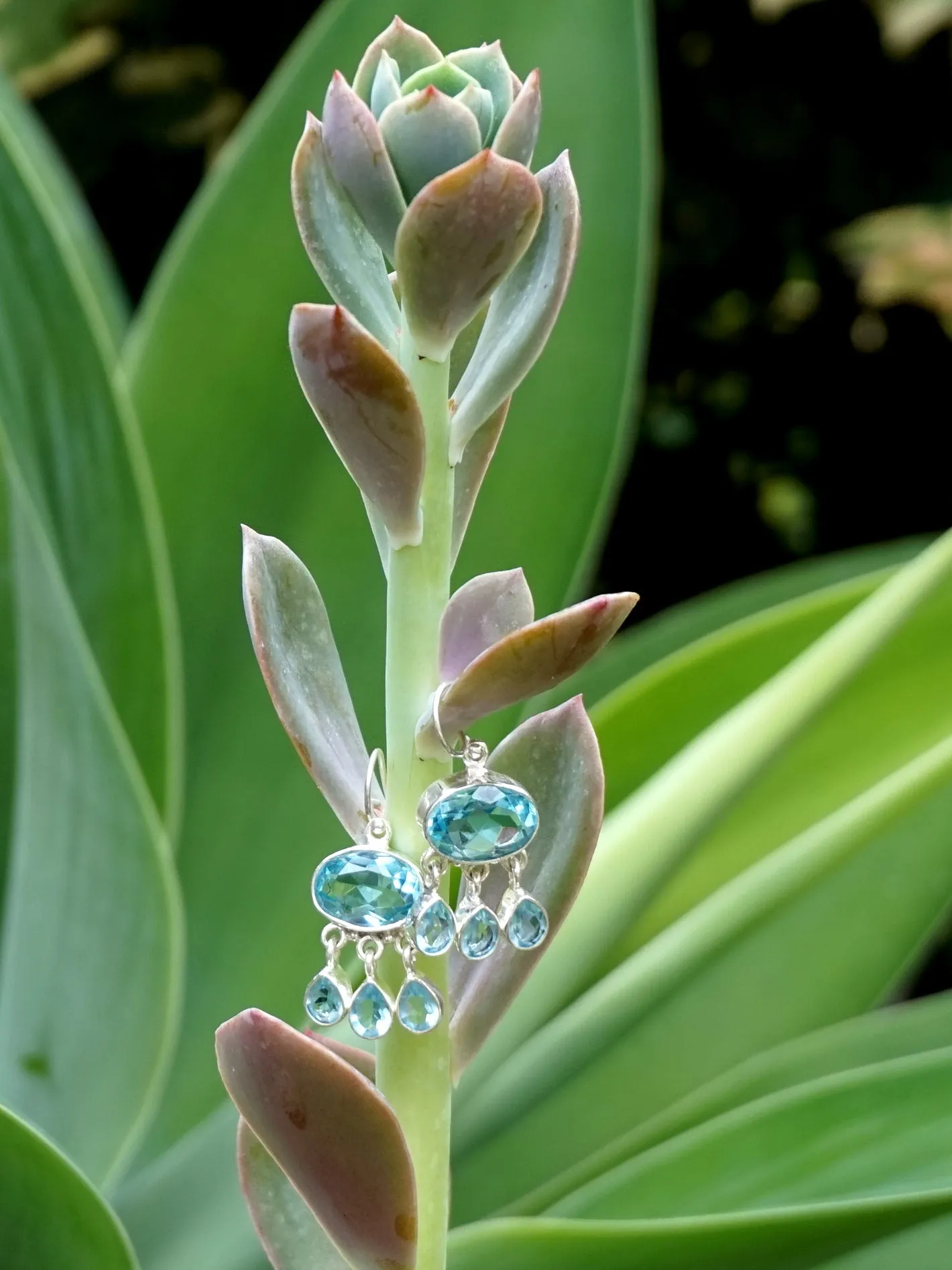 Blue Topaz Earring Set 2